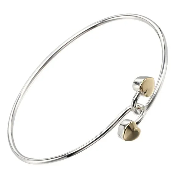 TIFFANY&Co. Double heart Bracelet Silver925/K18 yellow gold 8.53g Women